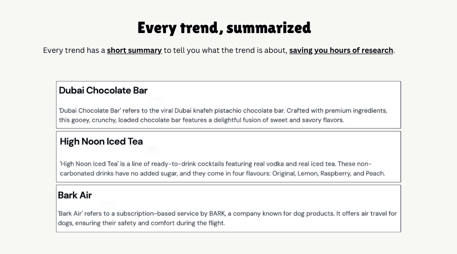 Trend Summary